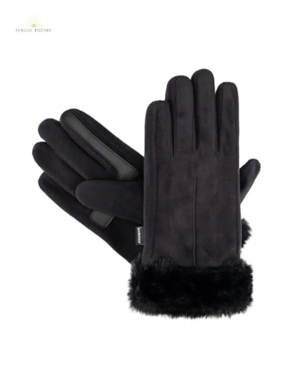 Women's Water Repellent Touchscreen Stretch Faux Fur Cuff Gloves